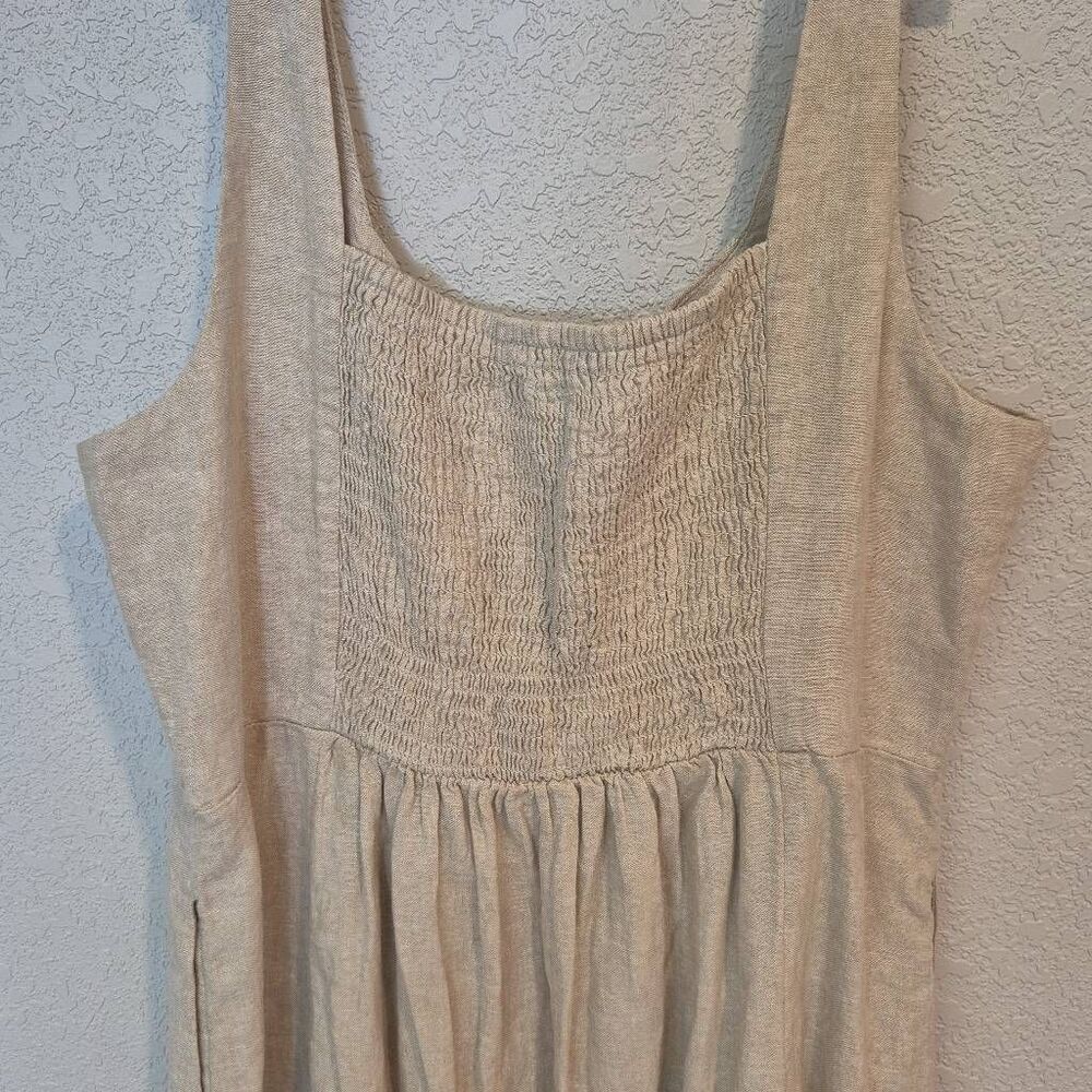Old Navy Fit & Flare Linen Blend Midi Dress Size XL Tall - Picture 4 of 10